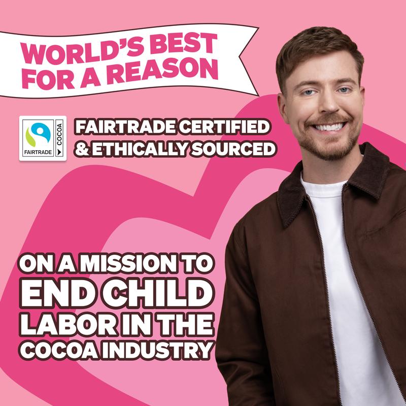 Feastables by MrBeast Valentine’s Milk Chocolate Candy, 22-Count Shareable Chocolate for Gifting & Sharing