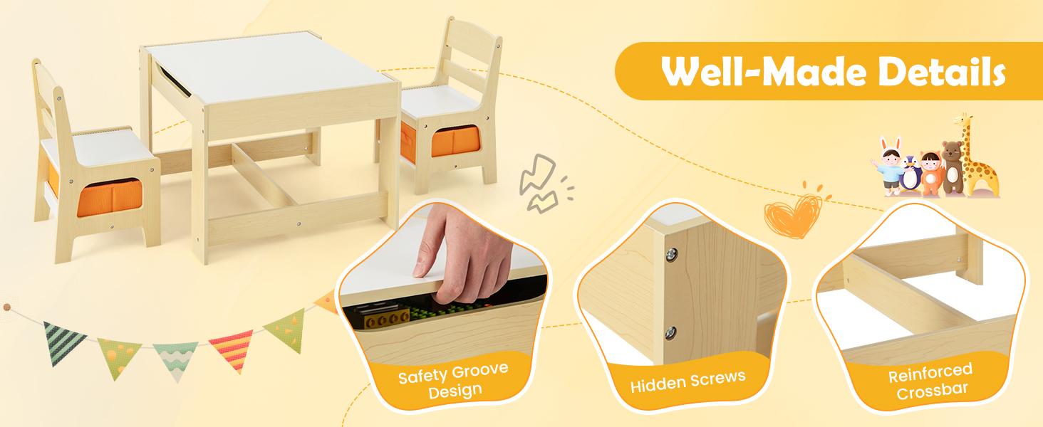 Costzon Kids Table and Chair Set, 3 in 1 Wooden Activity Table with Storage Space, Detachable Tabletop for Playroom, Nursery,Christmas Festival Gift Black Friday Cyber Monday Costzon Kids Table and Chair Set, 3 in 1 Wooden Activity Table with Storage Space, Detachable Tabletop for Playroom, Nursery,Christmas Festival Gift Black Friday Cyber Monday