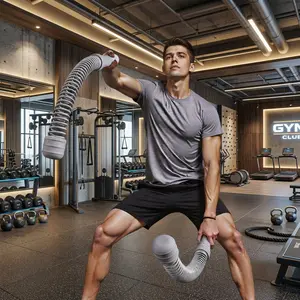 Portable Cordless Battle Ropes | Home Gym Equipment | For Home/Gym/Travel heavy resistance