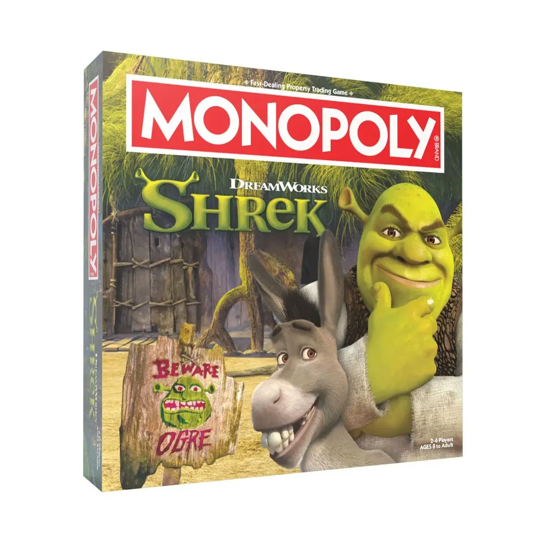 Hasbro Monopoly: Shrek 2025 Strategy Board Game Set - Boardgames, Fun Tabletop, Family Game - 2-6 Players, Custom Shrek Character Tokens, Ideal for Collectors, Fun Tabletop Game