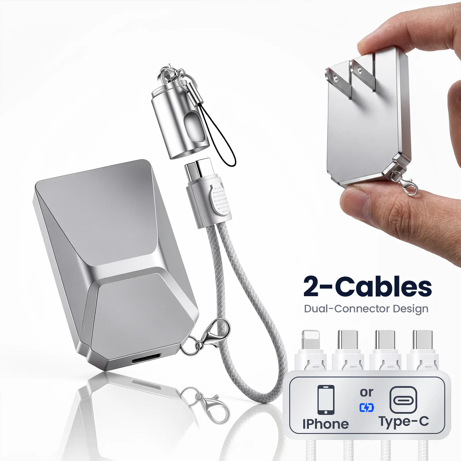 4-in-1 Data Cable | With Location Tracking | Fast Charging | Portable Keychain Design
