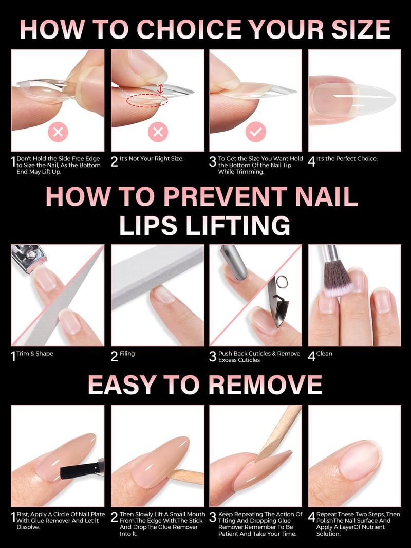 Aillsa 2.0 Upgraded Soft Gel Clear Nail Tips - Built-in C-curve Medium Almond Nail Extension 168pcs Pre-sculpted clear 14 sizes Acrylic Nails Designed for Flat Nail Sculpted Almond acrylic press gel x nails Nailcare birthday&valentine's day gifts for Girl