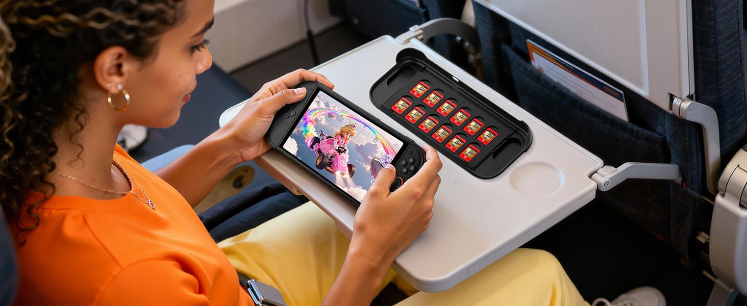 COOWPS Split Protective Console Case for Nintendo Switch 2, TPU Middle Frame & PC Face Cover, Non-Slip Ergonomic Grip, 12 Game Card Storage, Stand-Supporting, Shock-Absorbent, Anti-Scratch Handheld Gaming Accessories