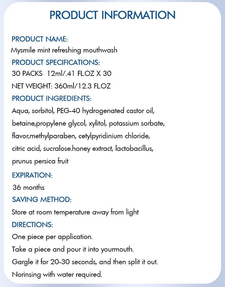 MySmile Mouthwash Alcohol Free, Travel Mouthwash Helps Kill 99% of Bad Breath Germs, Prevents Cavities, Fluoride Free(0.41 Fl Oz (Pack of 30)) MySmile Mouthwash Alcohol Free, Travel Mouthwash Helps Kill 99% of Bad Breath Germs, Prevents Cavities, Fluoride Free(0.41 Fl Oz (Pack of 30))