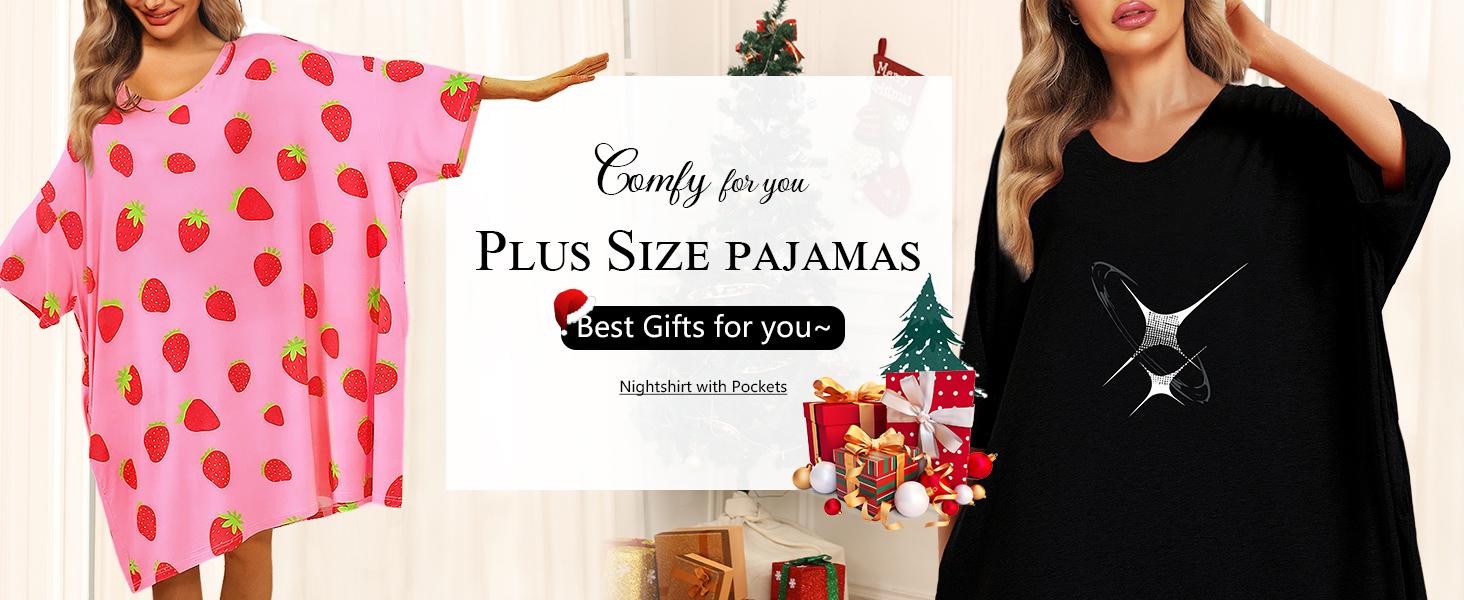 KFUBUO Plus Size Nightgowns for Women Oversized Sleep Shirts Bamboo Viscose Sleep Tee Short Sleeves Print Sleepwear With Pocket  Comfortable Cute Fits S-5XL Pajamas  Loungewear Soft Stretchy SpringStatements