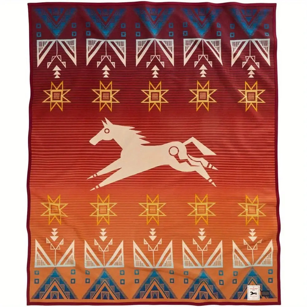 Pendleton Unity Flannel Blanket 280g Single-sided Printing Soft Warm Winter Home Decoration Camping Travel