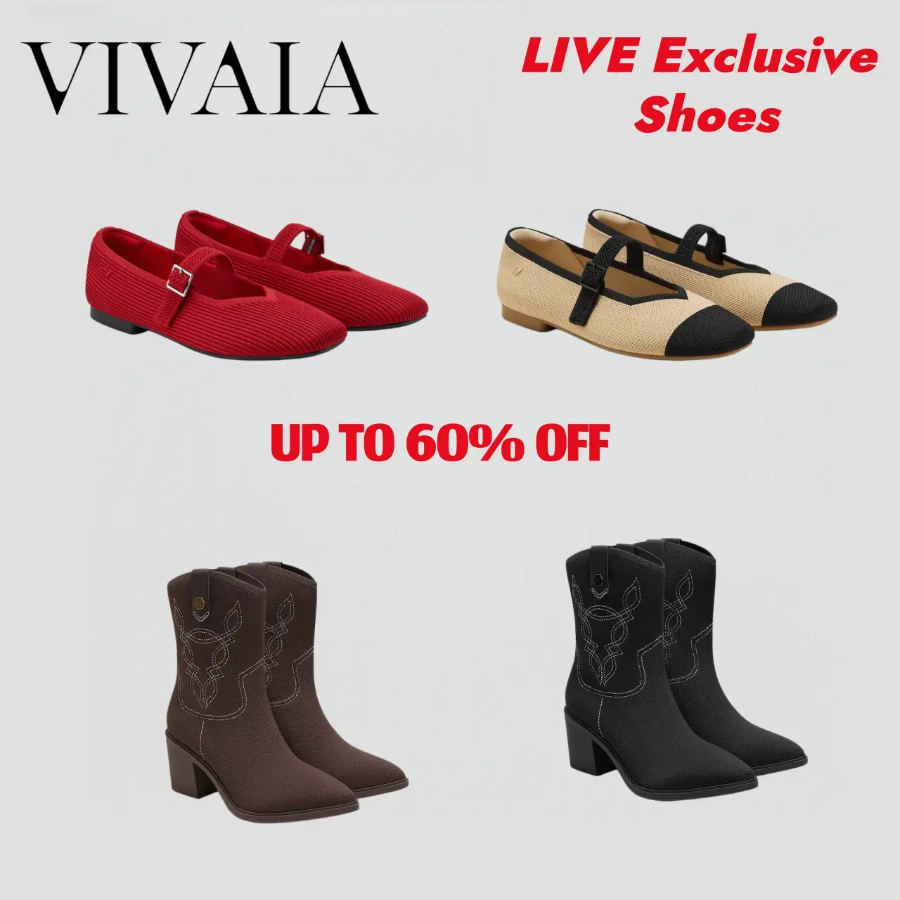 VIVAIA LIVE Exclusive Margot Mary Janes & Boots - Women's Footwear, Livestream-Only, TikTok Shop Back to School,back to school haul