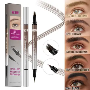 2-in-1 4D Eyebrow Pencil, Dual-Ended Build, Waterproof & Smudge-Proof, Brush Tip for Ultra-Defined Flawless Brows