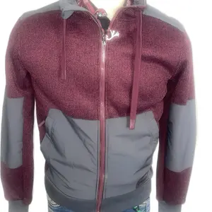 Hooey mens sweater jacket, Burgandy,  Full zip with dark charcoal accentsl