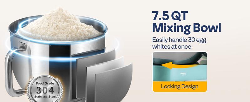 VIVOHOME Multifunctional Stand Mixer, Kitchen Electric Blender, Household Food Mixer for Baking, Bread, and Cakes, with Dough Hook, Beater, Whisk, and Splash Guard VIVOHOME Multifunctional Stand Mixer, Kitchen Electric Blender, Household Food Mixer for Baking, Bread, and Cakes, with Dough Hook, Beater, Whisk, and Splash Guard