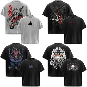 Jiraiya on Naruto Anime Manga Acid Washed 230GSM Heavyweight Cotton T Shirt Collection - Size S to 3XL - Unisex Vintage Streetwear Oversized Crewneck Merch - Gift for Anime Fans