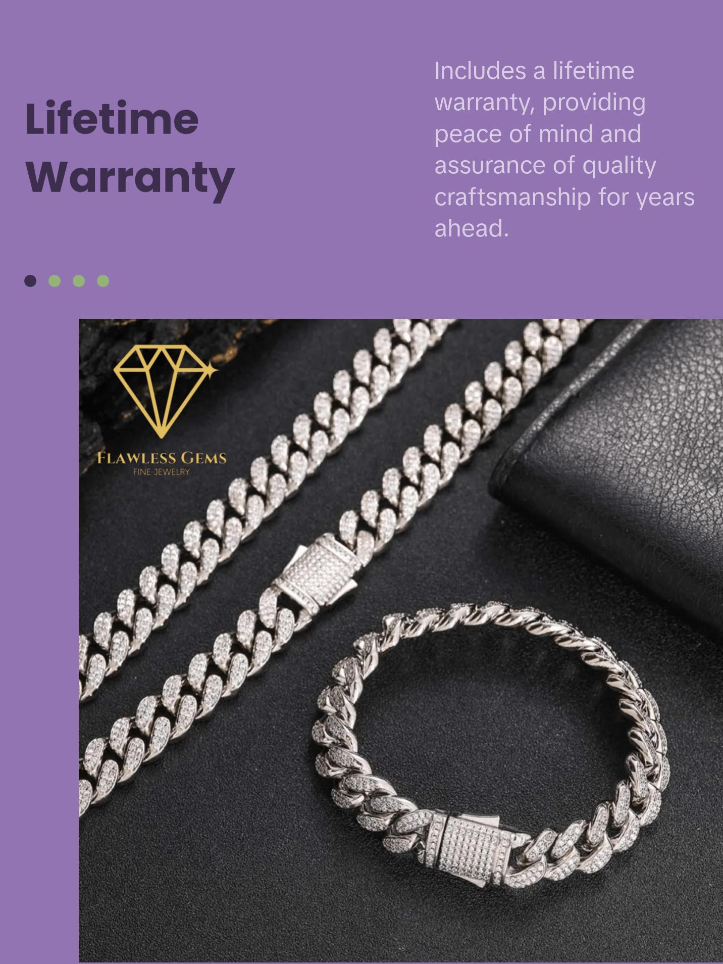 12mm Sterling Silver VVS Cuban Bracelet