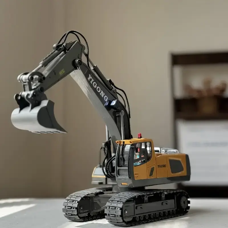 Funfuntoy Multi-functional 1:20 scale RC alloy excavator, suitable for complex terrain, support USB charging, 2.4G wireless remote control, real and durable. remoto Rc Construction Vehicle Rc Construction Truck Rc Cars