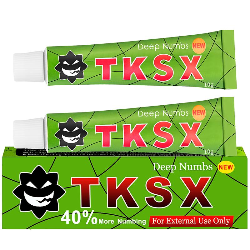 TKSX Tattoo Numbing Cream, Relief Cream for Laser Removal, Waxing, Eyebrow Threading, TKTX Tattoo External Cream (10g*2pcs)
