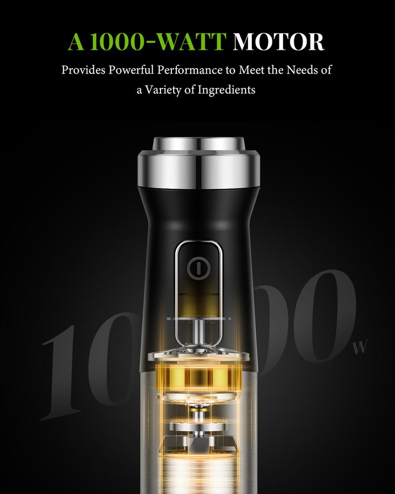 【6 in 1】Hand Blender Immersion Handheld Blender Mixer 20-Speed, Scratch Resistance Emulsion Stick Blender with Dough Hooks Egg Beaters Whisk Beaker Chopper, Best Gift