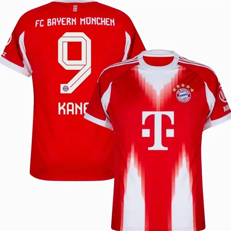 2025/2026 Kane #9 Unisex Red Home Soccer Jersey - Personalized Name & Number, Breathable Fan Football Shirt Tee for Sports Collectibles