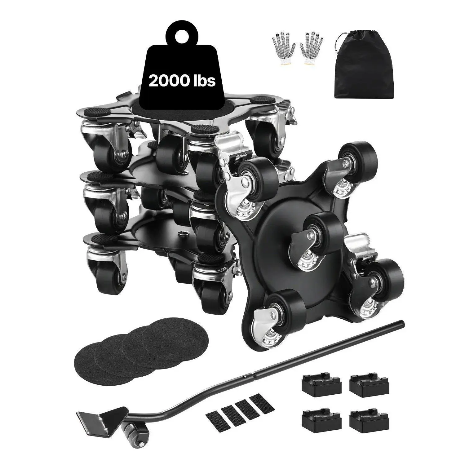 【SummerFinds】VEVOR Furniture Dolly Heavy Duty Furniture Mover with 5 Wheels 1200 lbs Capacity