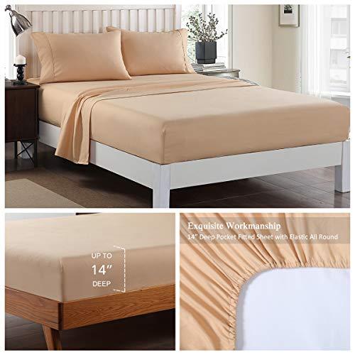 4-Piece 3000 Thread Count Microfiber Bed Sheet Set with Deep Pocket Up to 14" - Soft, Wrinkle & Fade Resistant. Durable