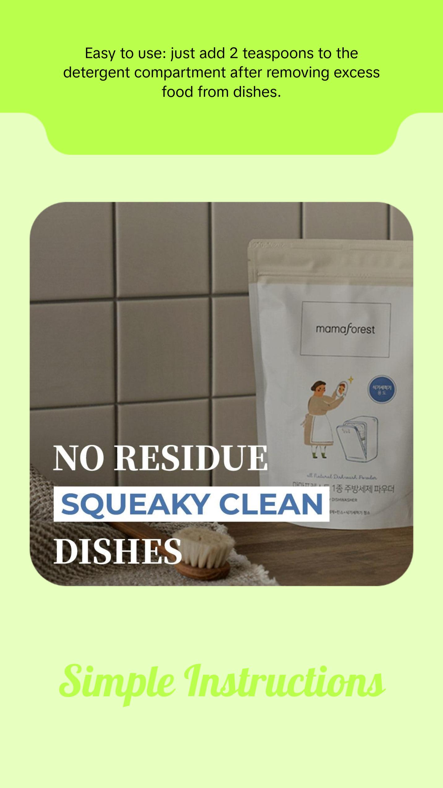 Powder Dishwasher Detergent, All Natural Dishwash Powder