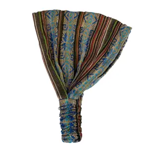 Boho Wide Headbands Banana Turquoise for Women & Men One Size Fits 20" to 25" 75% Cotton 25% Acrylic Stylish Bohemian Flair