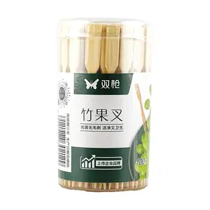 SUNCHA 100pcs Bamboo Fruit Skewers, Odorless Disposable Fruit Forks for Appetizers, Cocktails, Desserts
