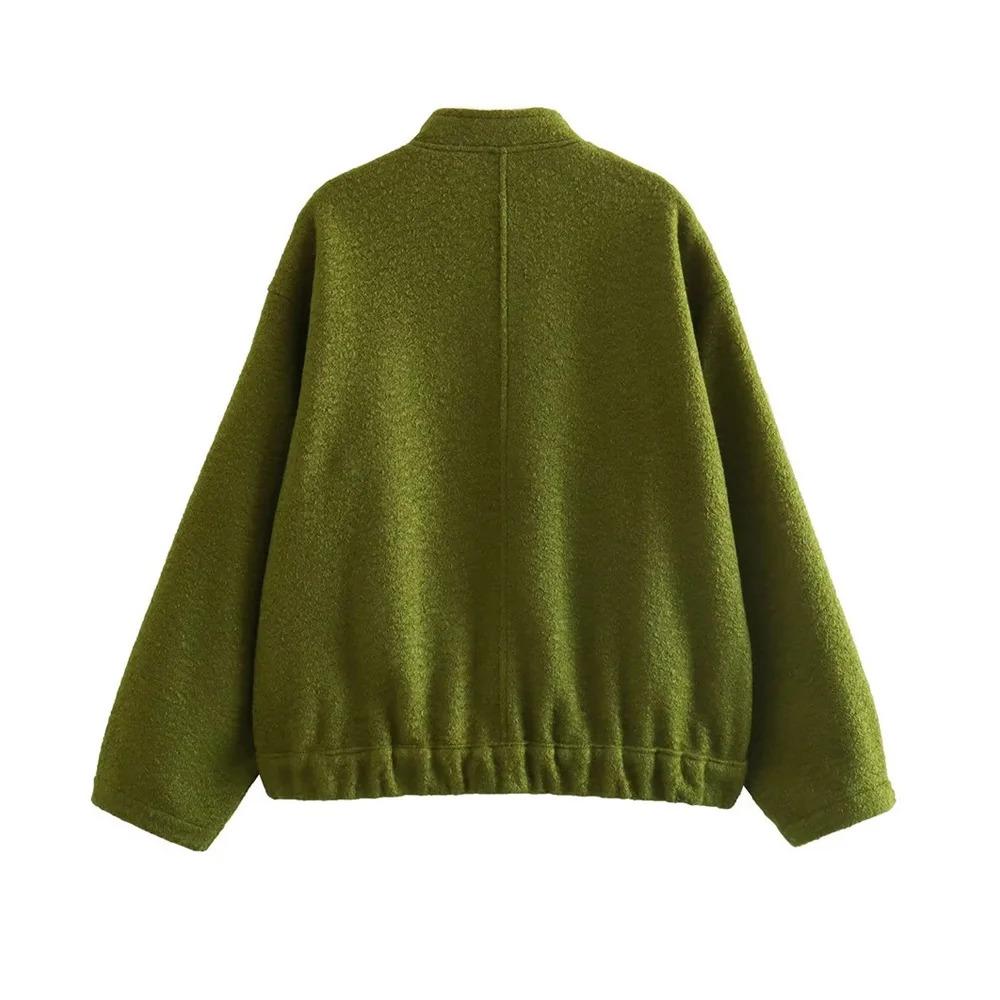 Women Fashion With Pockets Oversized Bomber Jacket Coat Vintage Long Sleeve Snap Button Female Outerwear Chic Tops allie faith tube top outfit tana halter top taraswrld halter top babydoll top Oversize Plaid Shacket Button-Down Women's Leather Flannel