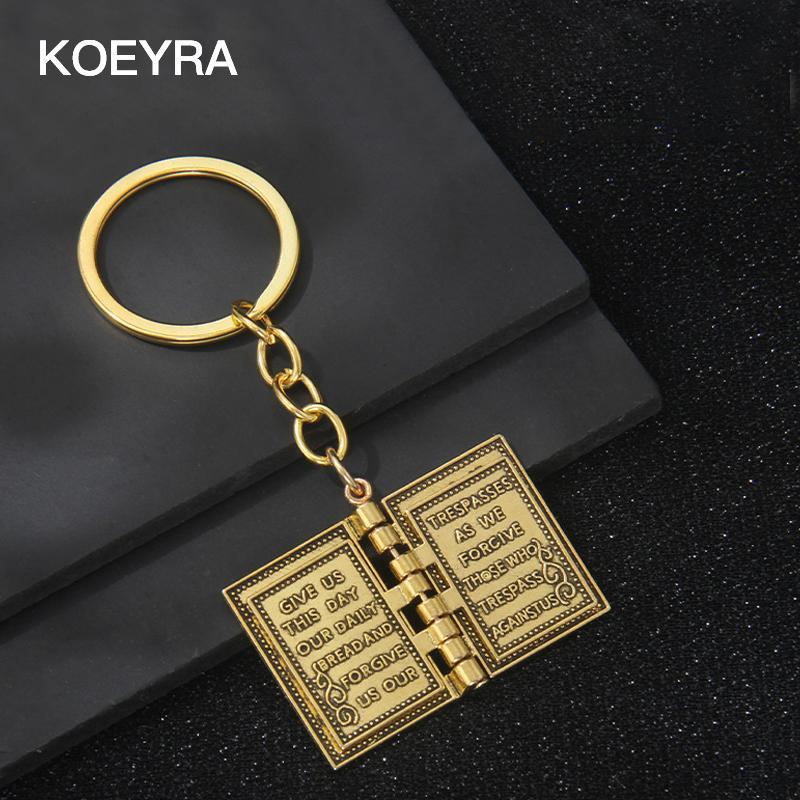 Creative Bible Book Design Metal Keychain for Men & Women Fashion Keychain for Bag Car Key Decor Charms Trendy All-match Exquisite Keychain for Gift