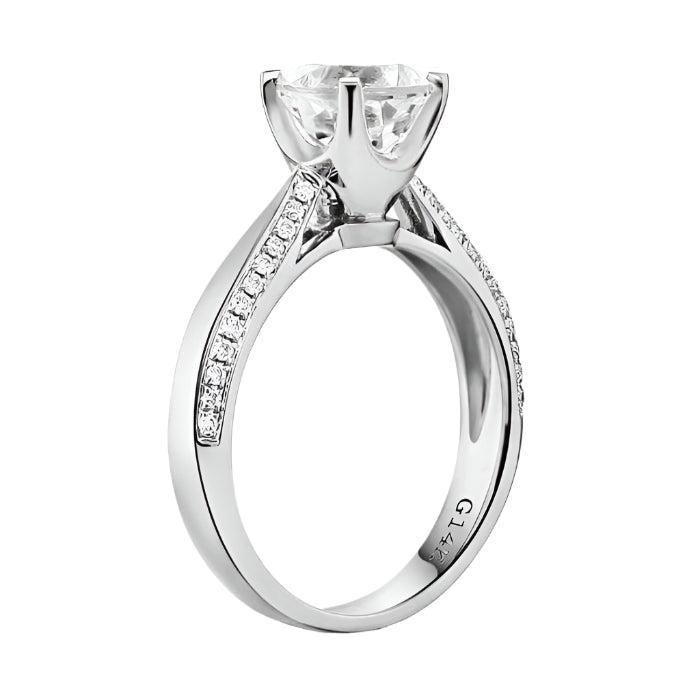 0.2ct Natural Diamond Option 14k White Gold 1.2ct Topaz Ring