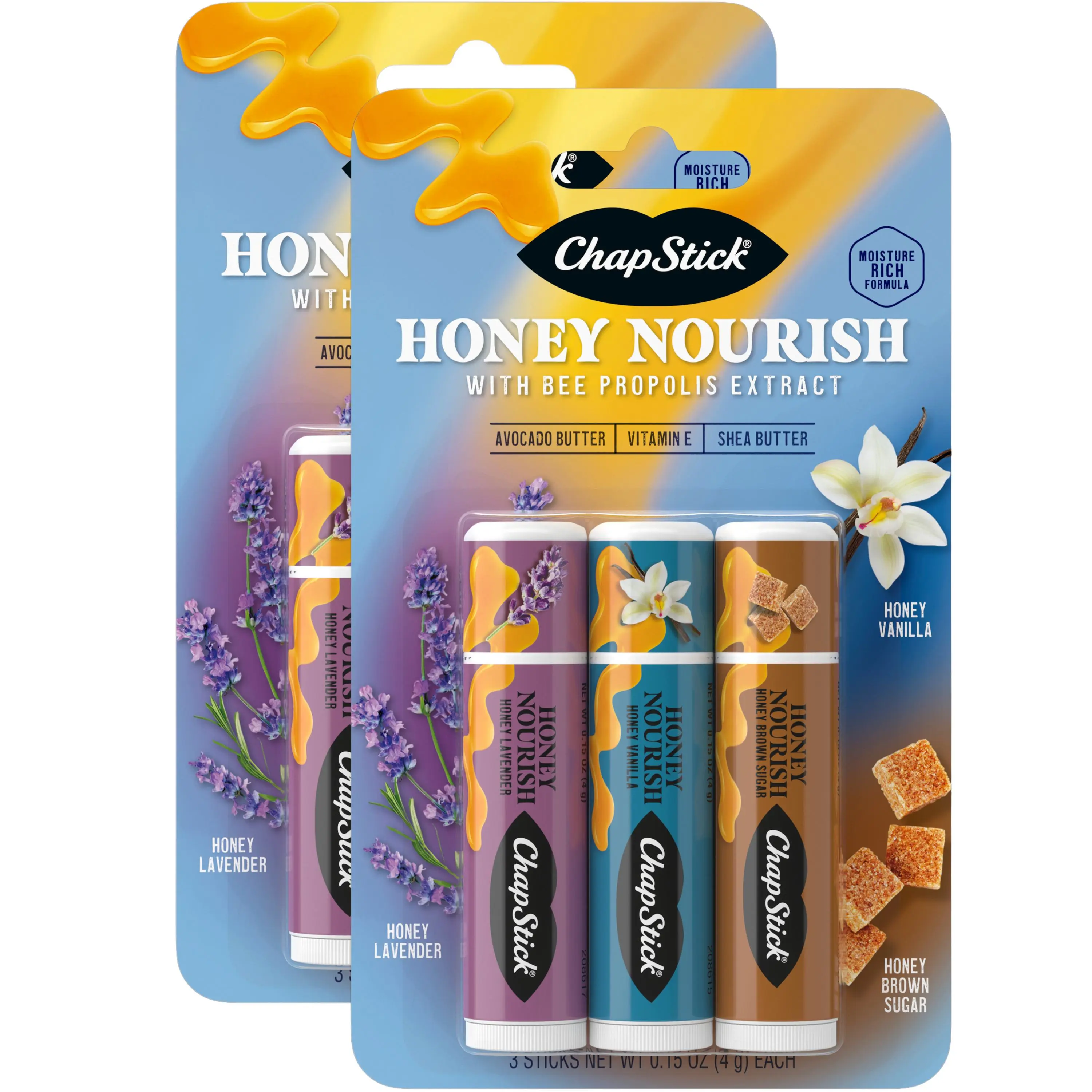 ChapStick Nourish Flavor Variety Pack - 2 Sets of 3 Tubes (Lavender, Vanilla, Brown Sugar), .15 Oz Each, Beauty & Personal Care Skincare Stocking Stuffers
