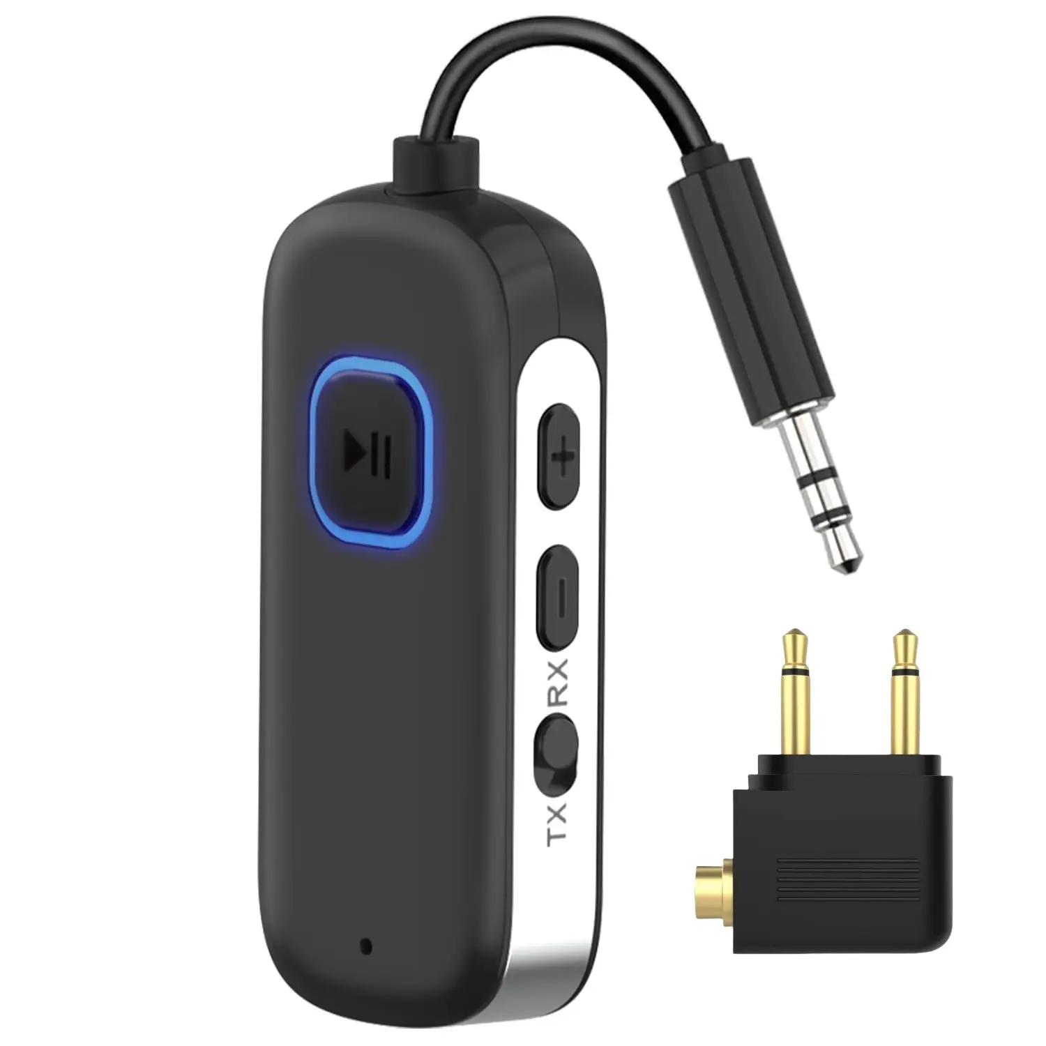 Dual Bluetooth-compatible Transmitter Receiver Adapter, QCC  Wireless Bluetooth-compatible 5.3, With Aptx,Dual Link & Low Latency Compatible with All Headphones