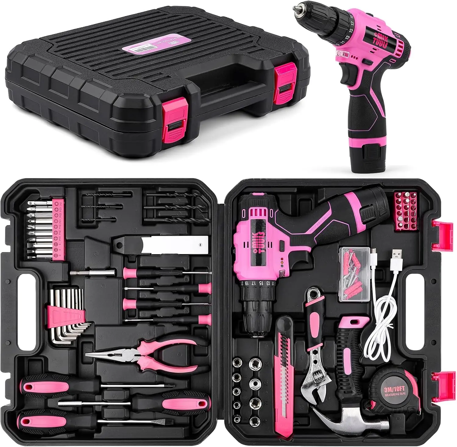 12V Cordless Drill Set – 152-Piece Home Tool Kit With Storage Case, DIY Power Tools For Fence Work, Home Décor, Furniture Assembly & Everyday Repairs Drilling Machine