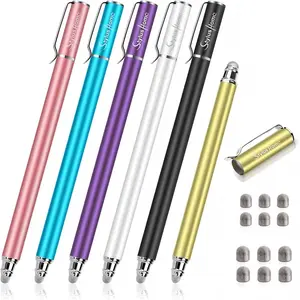 Stylus Pens for Touch Screens(6 Pcs),Sensitivity 2 in 1 Fiber Tips Capacitive Stylus with 12 Extra Replaceable Tips for iPad iPhone Tablets Samsung Galaxy All Universal Touch Screen Devices