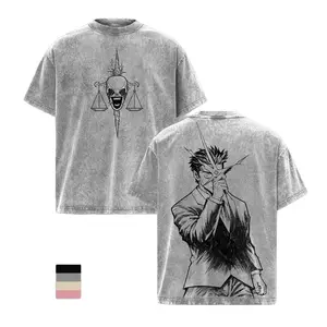 Higuruma Hiromi Jujutsu Kaisen Vintage Washed Oversized T-Shirt, Culling Game Double Printed Graphic Anime Tee, Heavy Cotton Unisex Streetwear Shirt, JJK Season 3 Manga Merch Gift