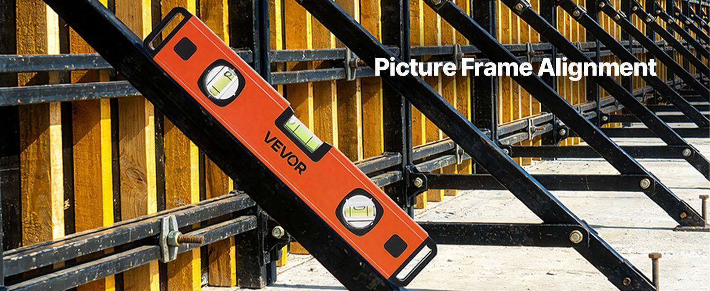 【toolupgrade】VEVOR Torpedo Type Level, 4-Piece 4/12/24/40 Inches Magnetic Leveler Tool Set, Aluminum Alloy with 3 Green Vials, Hanging Hole Box Beam for Construction Leveling Jobs on Metal Surfaces
