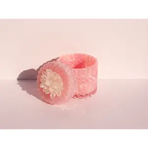 Crystal Vanity Canister — Sculptural Vanity Storage | Soft Pink