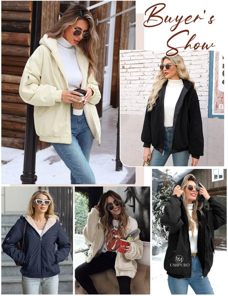 UMIPUBO Winter Jacket Women's Warm Fleece Lined Winter Coat Winter Parka Short Coat Puffer Jacket Hoodie with Hood for Teenage Girls