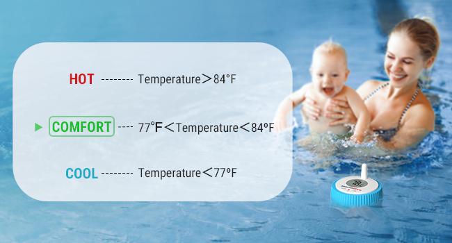[Pool Accessories] Floating Wireless Swimming Pool Thermometer,  Digital Indoor Hygrometer Easy Read, Large Size, IPX8 Waterproof for Hot Tub/SPA/Aquarium/Pond/Ice Bath Tool Fathersdaygift