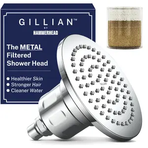 Gillian by HammerHead Metal Filtered Shower Head — KDF55 Filtration for Healthier Skin and Hair — High Pressure shower Head