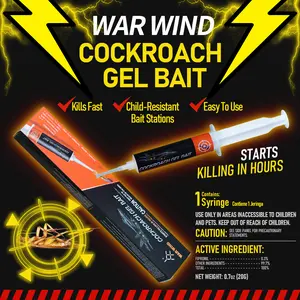 Easy to use cockroach bait gel with adjustable nozzle, perfect for kitchen and bathroom, effective cleaning tool for indoor use, user friendly packaging design | durable packaging design