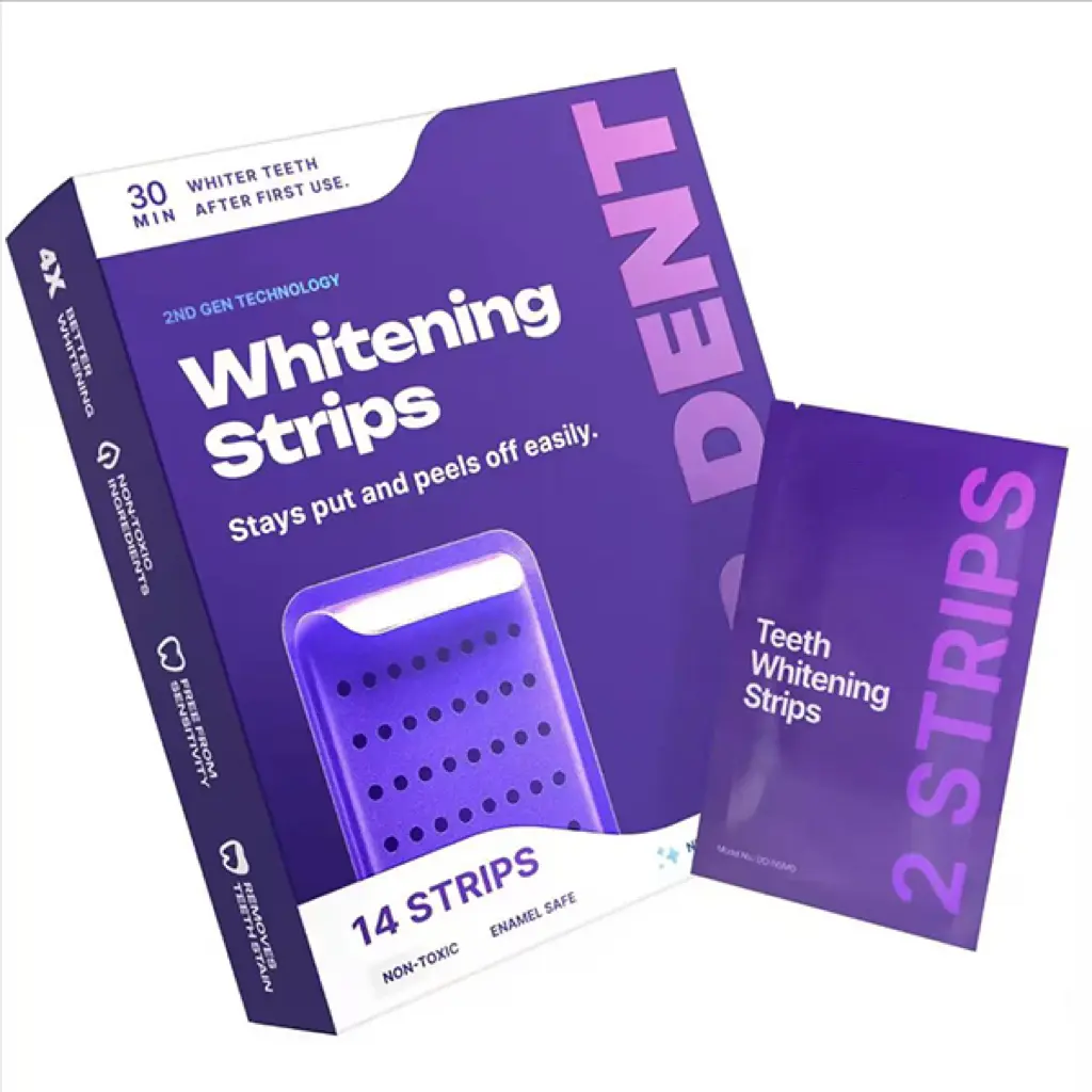 Purple Teeth Whitening Strips - 7/21Whitening Sessions - Safe for Enamel - Non Sensitive Teeth Whitening - Peroxide-Free Results may vary with usage.