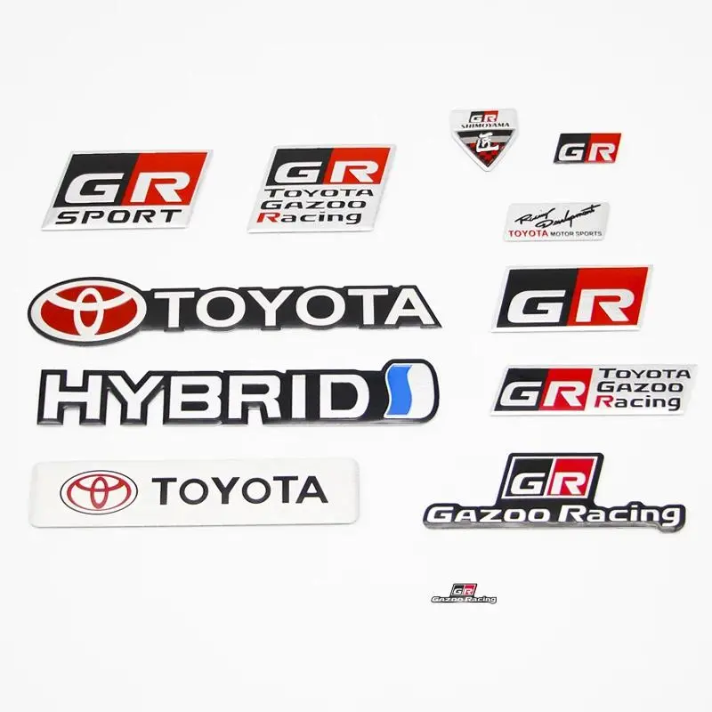 Gr Logo Gazoo Racing Grsport Aluminum Car Badge Sticker Decal, Rear Body Decoration for Toyota Levin Corolla Models, Automotive Accessories, Sticker for Cars, Badges Decals