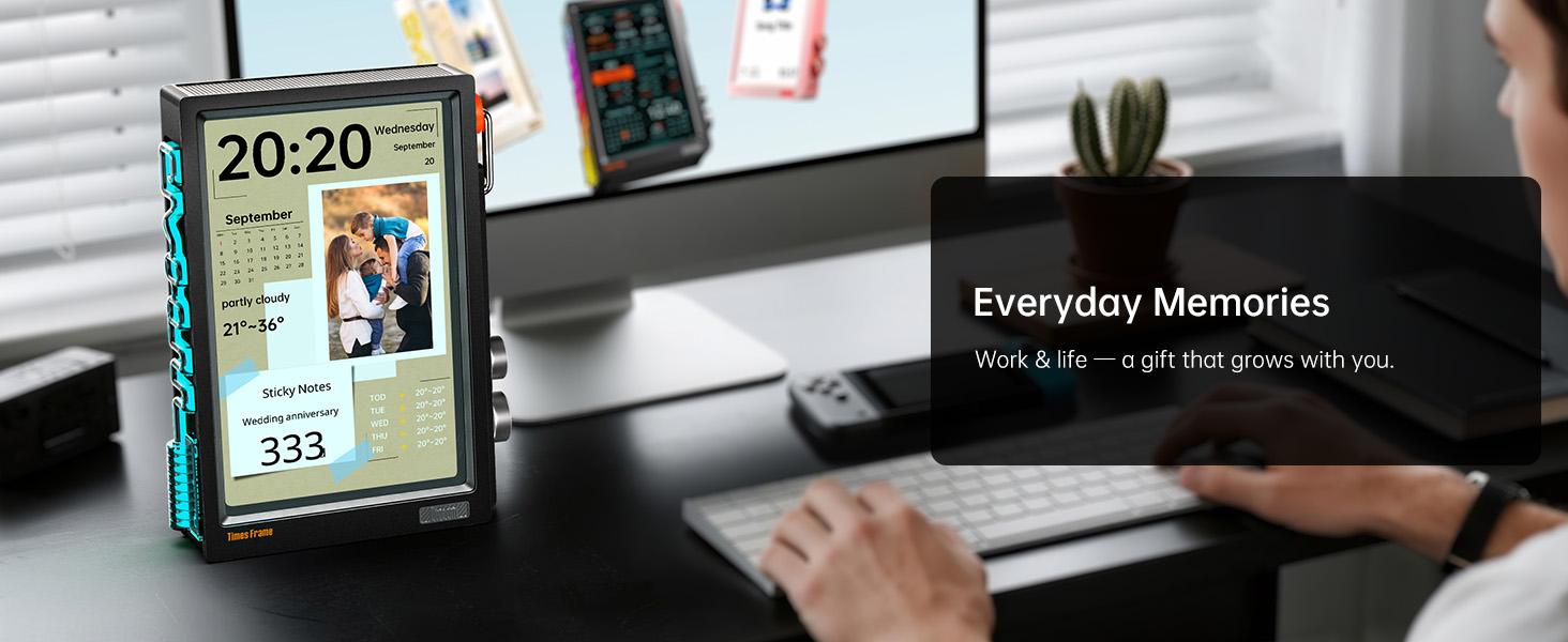 Divoom Times Frame-10.1" Digital Picture Frame Transparent IPS Desktop ornaments Smart Linux OS with RGB Light WiFi 64GB 400+Clock Faces Gift Mode Pixel Art Community Personalized Display