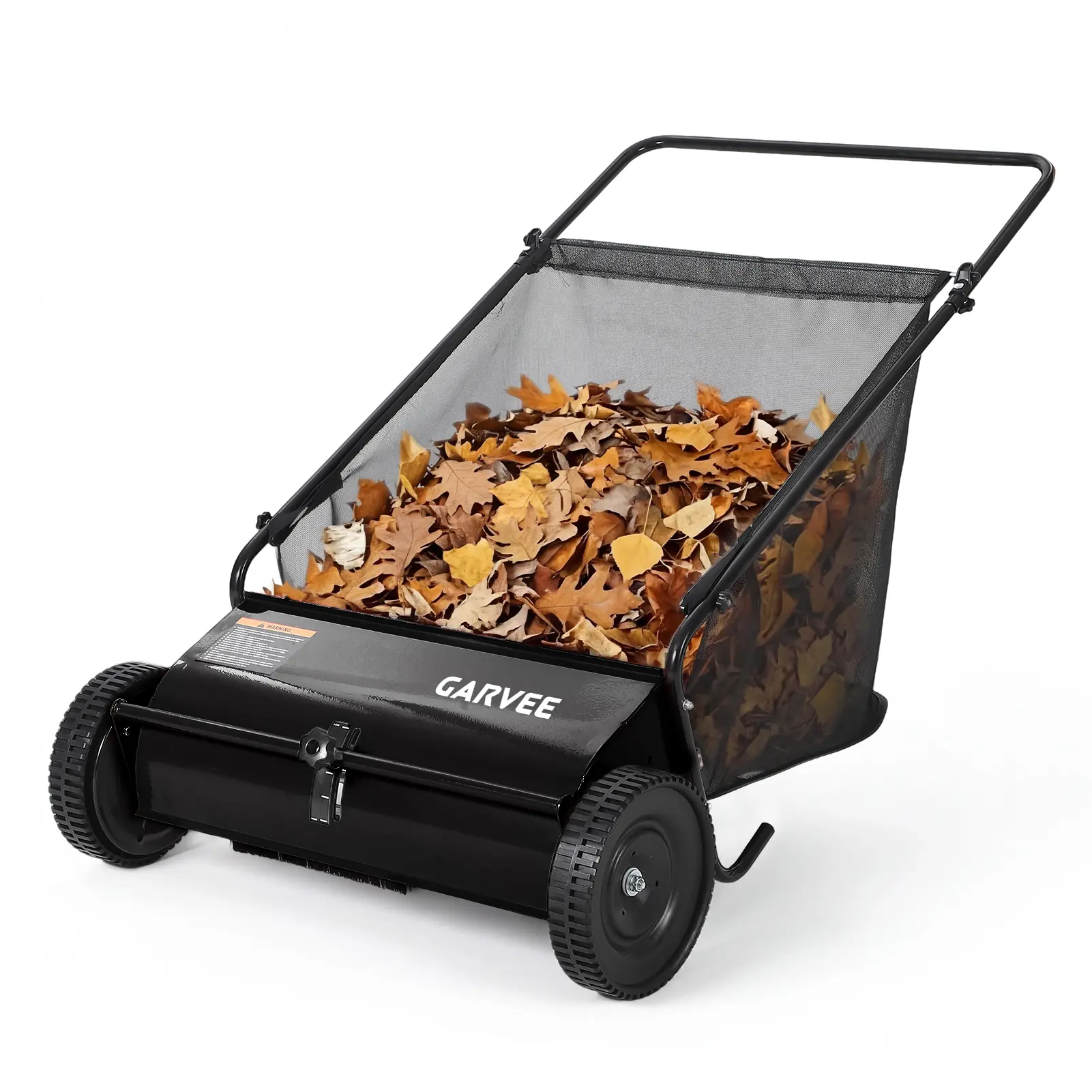 Garvee 26-Inch Heavy Duty Push Lawn Sweeper – Walk-Behind Yard Cleaner with 7 Cu.ft Large Hopper, 4 High-Speed Rotating Brushes, Adjustable Height & Durable Steel Frame – Easy Assembly Grass and Leaf Collector for Lawn, Garden, Patio