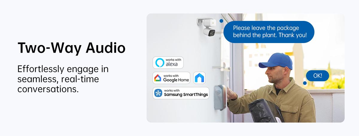 TP-Link & Tapo C216/C246D/C260 Pan/Tilt Indoor/Outdoor Security Camera,Single/Dual Lenses,2K 3MP/4K 8MP,AI-Powered Detection,No Subscription,Motion Tracking,Color Night Vision,360° Pan/Tilt, Works w/Alexa & Google