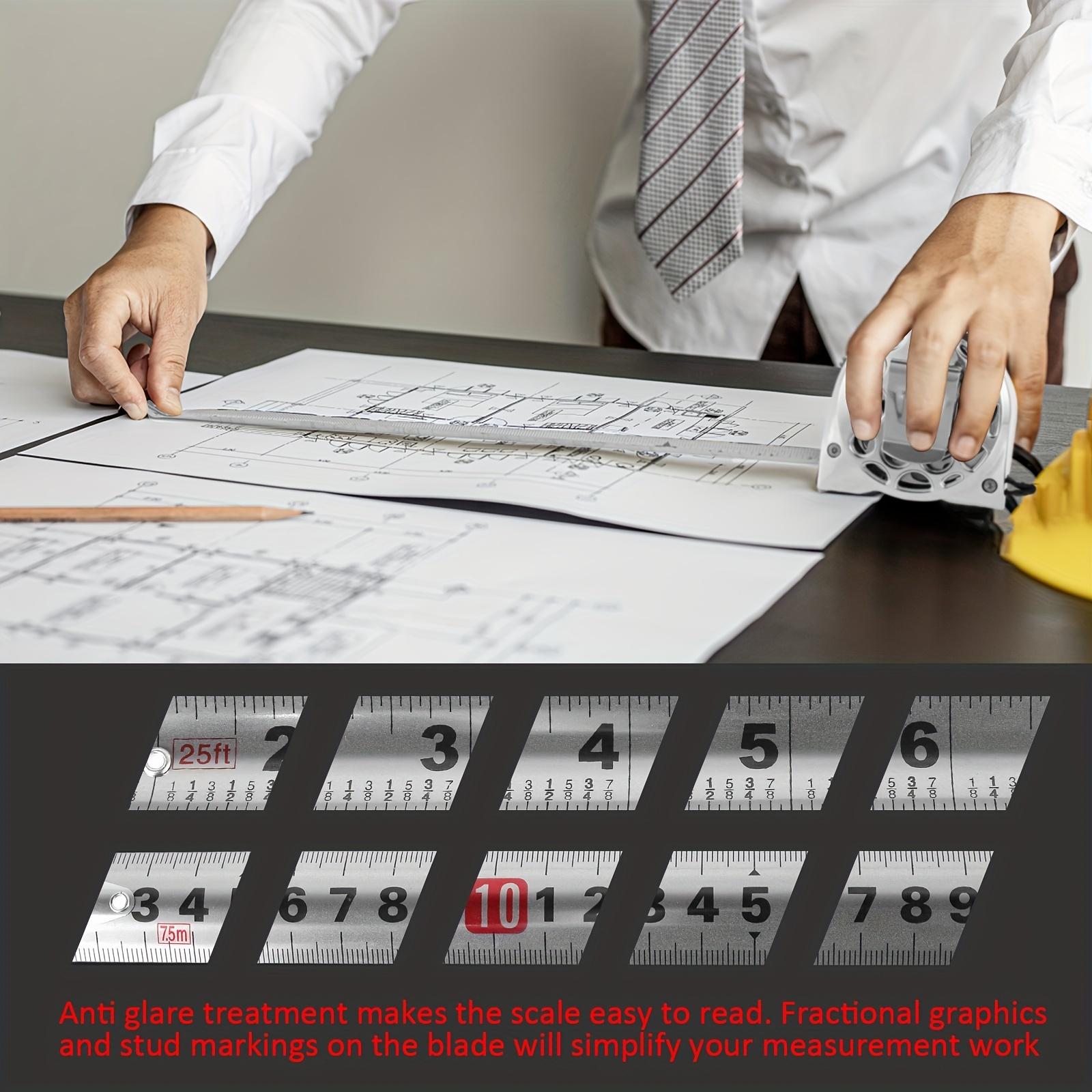 25ft Stainless Steel Retractable Measuring Tape – Durable, Waterproof, Double-Sided Scale, Portable for Home & Industrial Use