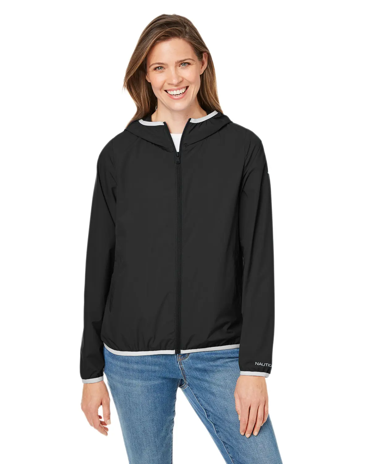 Nautica Ladies' Stillwater Full Zip Windbreaker Jacket Comfort Minimalist