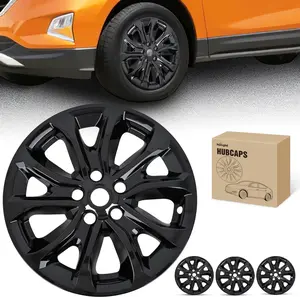 Nilight Wheel Cover Hubcaps 17 Inch Compatible with Chevy Chevrolet Equinox 2018 2019 2020 2021 Hub Caps 17 inch Set of 4 Rim Covers Protector Wheel Replacement 84450624 ABS PC 10 Spoke Style Black
