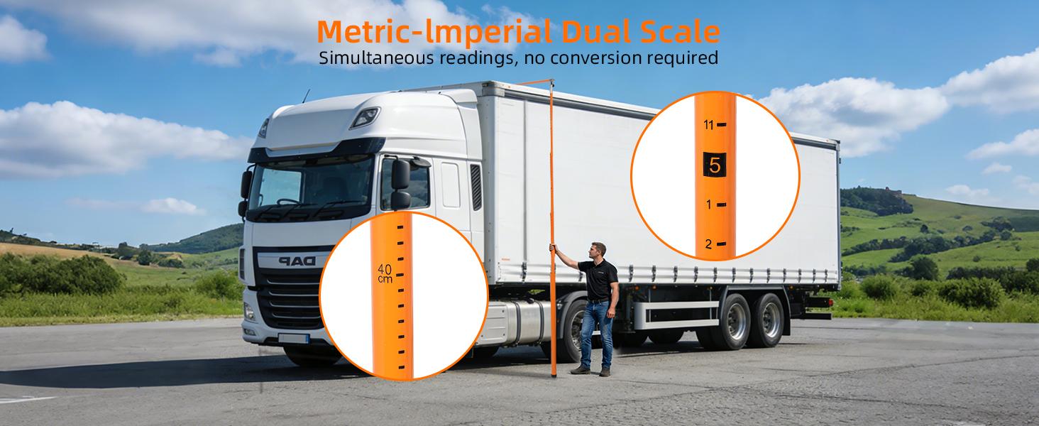 20FT Load Height Measuring Stick, Retractable Measuring Pole Height Stick with Storage Bag, Imperial & Metric Fiberglass Rod, Adjustable Height Measurement Stick for Semi Trucks, Bale Trailer, Tank 20FT Load Height Measuring Stick, Retractable Measuring Pole Height Stick with Storage Bag, Imperial & Metric Fiberglass Rod, Adjustable Height Measurement Stick for Semi Trucks, Bale Trailer, Tank