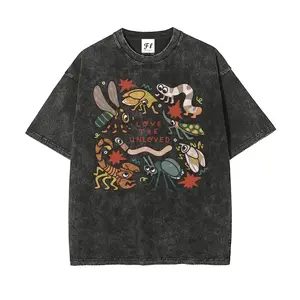 Super Soft Washed Cotton Batik T-Shirt | Unisex Oversized Streetwear Tee for Insect Lovers | Pre-Shrunk Comfort Fit