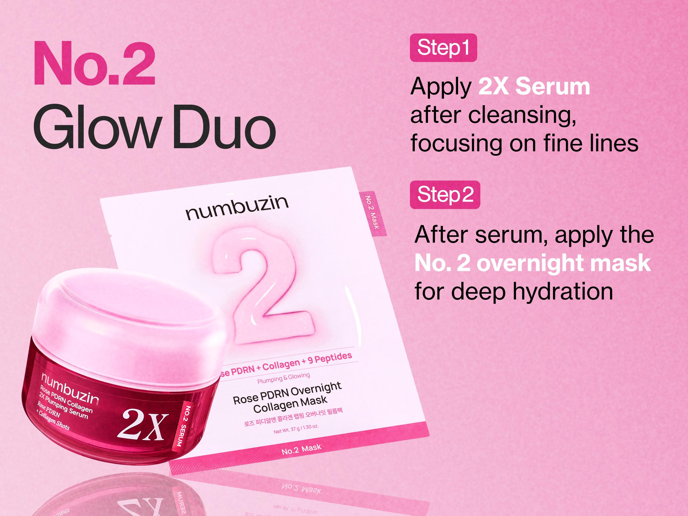 [numbuzin official shop] No.2 Overnight Face Mask | Rose PDRN Overnight Collagen Mask | Korean Glass Skin Essential | Elasticity, Hydrating, Firming, Enlarged Pores | Collagen, Peptides, PDRN | 37g, 4ea